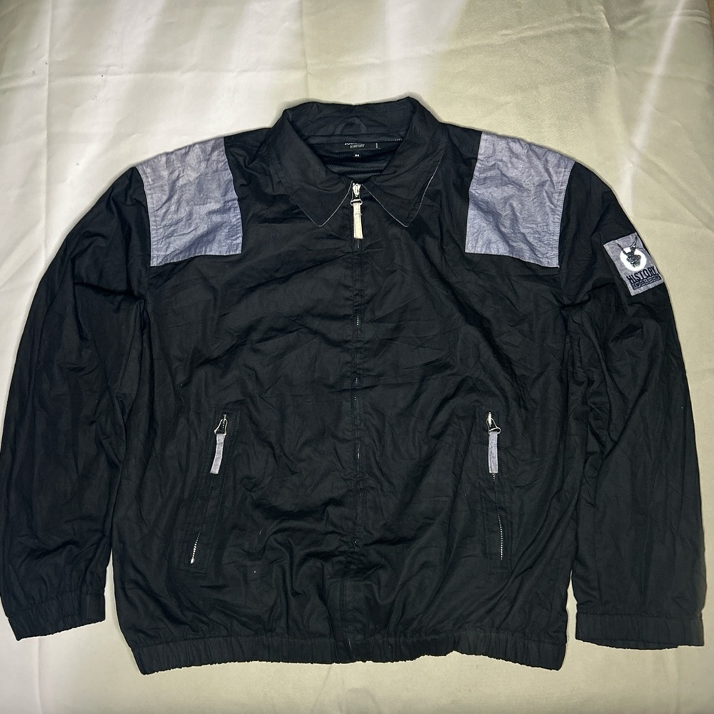 Vintage Iceberg History Black and Gray Men's Windbreaker Jacket XXL 2XL